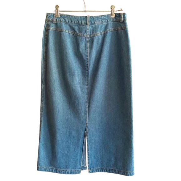 Y2K maxi pencil light denim jeans skirt - Picture 3 of 14